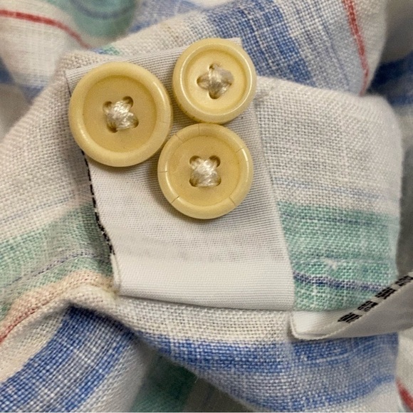 Tommy Bahama Striped Long Sleeve Button Front Linen Shirt Size Large - Picture 11 of 13